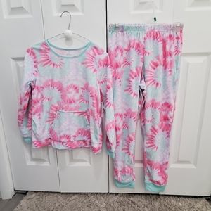 Wonder Nation Girls Tie Dye Sleep Set, Size L 10-12 Plus